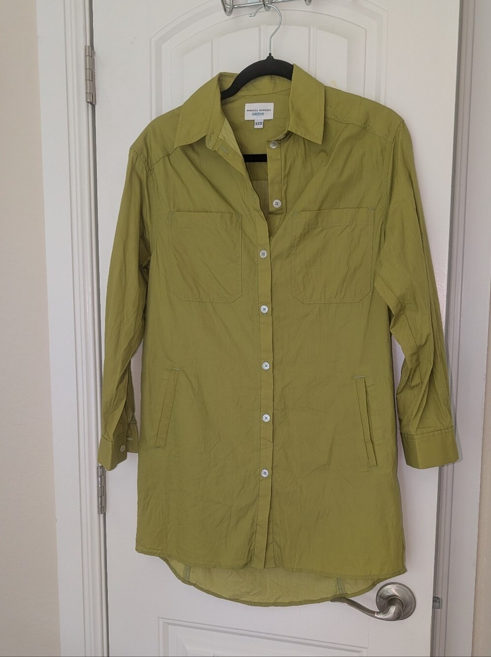 Rebecca Minkoff Green‎ Line Chartreuse Shirt Dress XS
